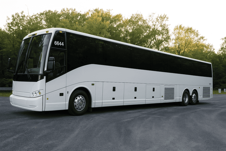 exterior of Sterling Heights Shuttle Bus Rentals coach bus
